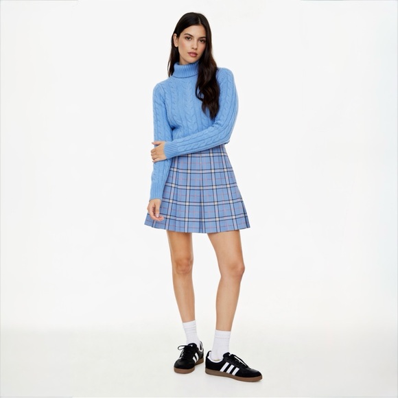 Uniqlo Dresses & Skirts - UNIQLO Blue Plaid Pleated Mini Skirt Size S Preppy Y2K Tennis